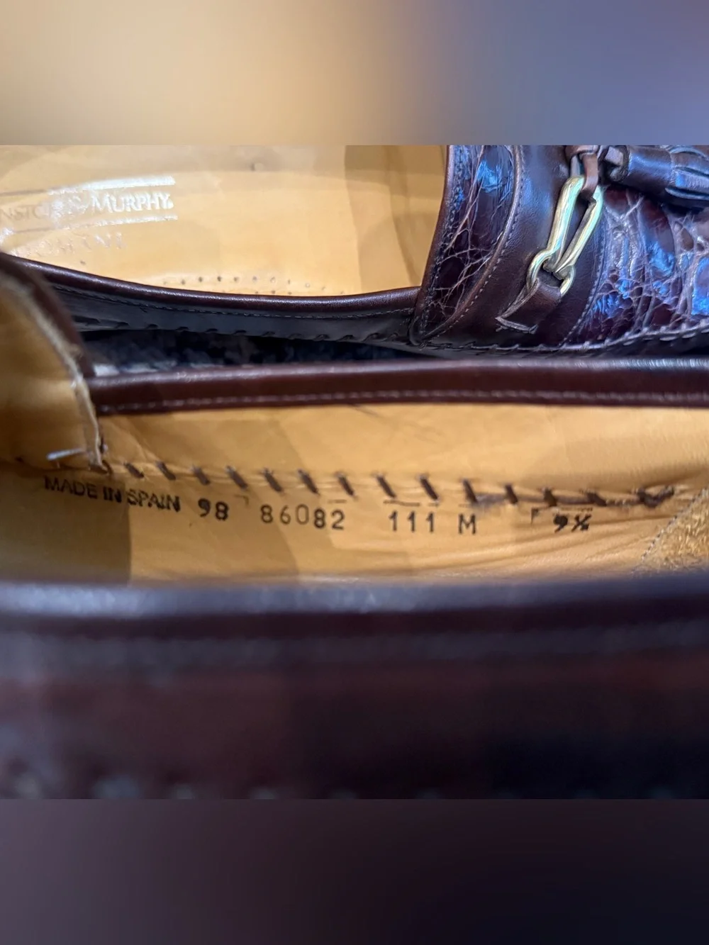 Johnston & Murphy Crocodile-Texture Tassel Leather Loafers